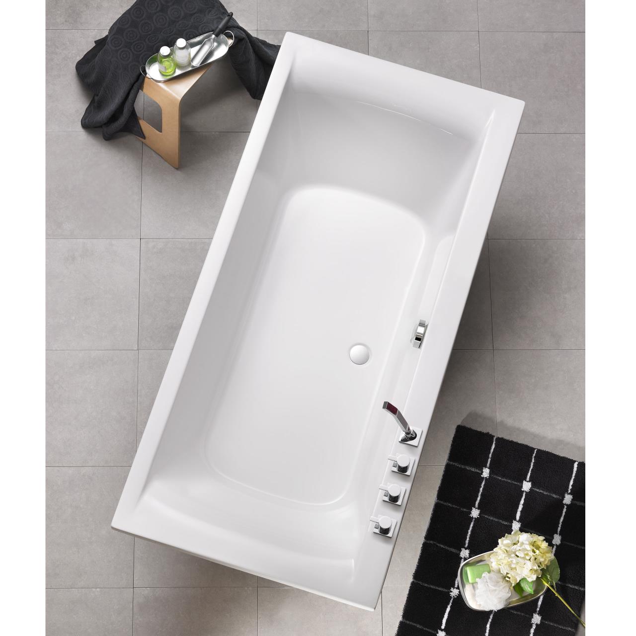 Ottofond Rechteckbadewanne Rosa mit Whirlpoolsystem