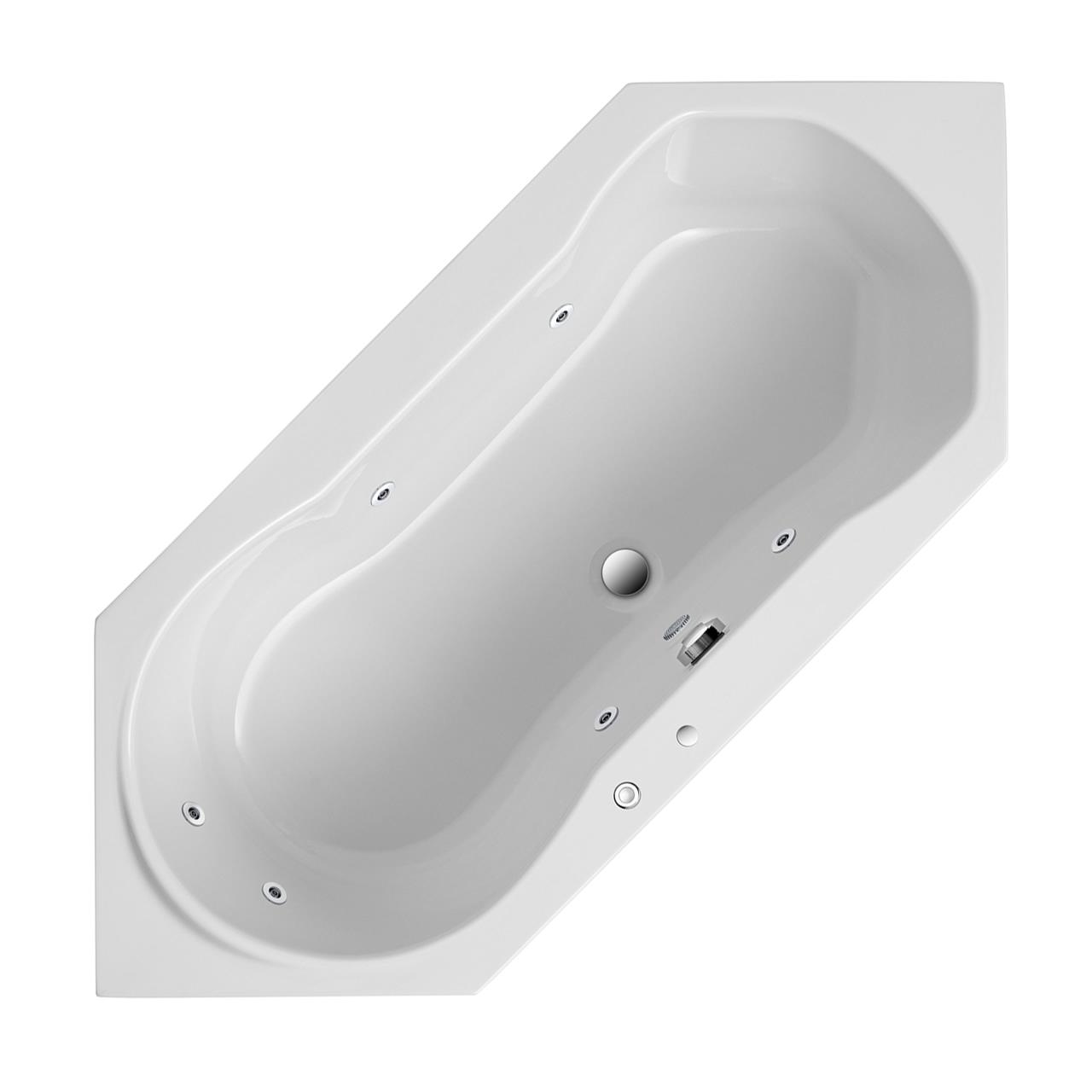 Ottofond Sechseck Badewanne Ravenna mit Whirlpoolsystem VIsion