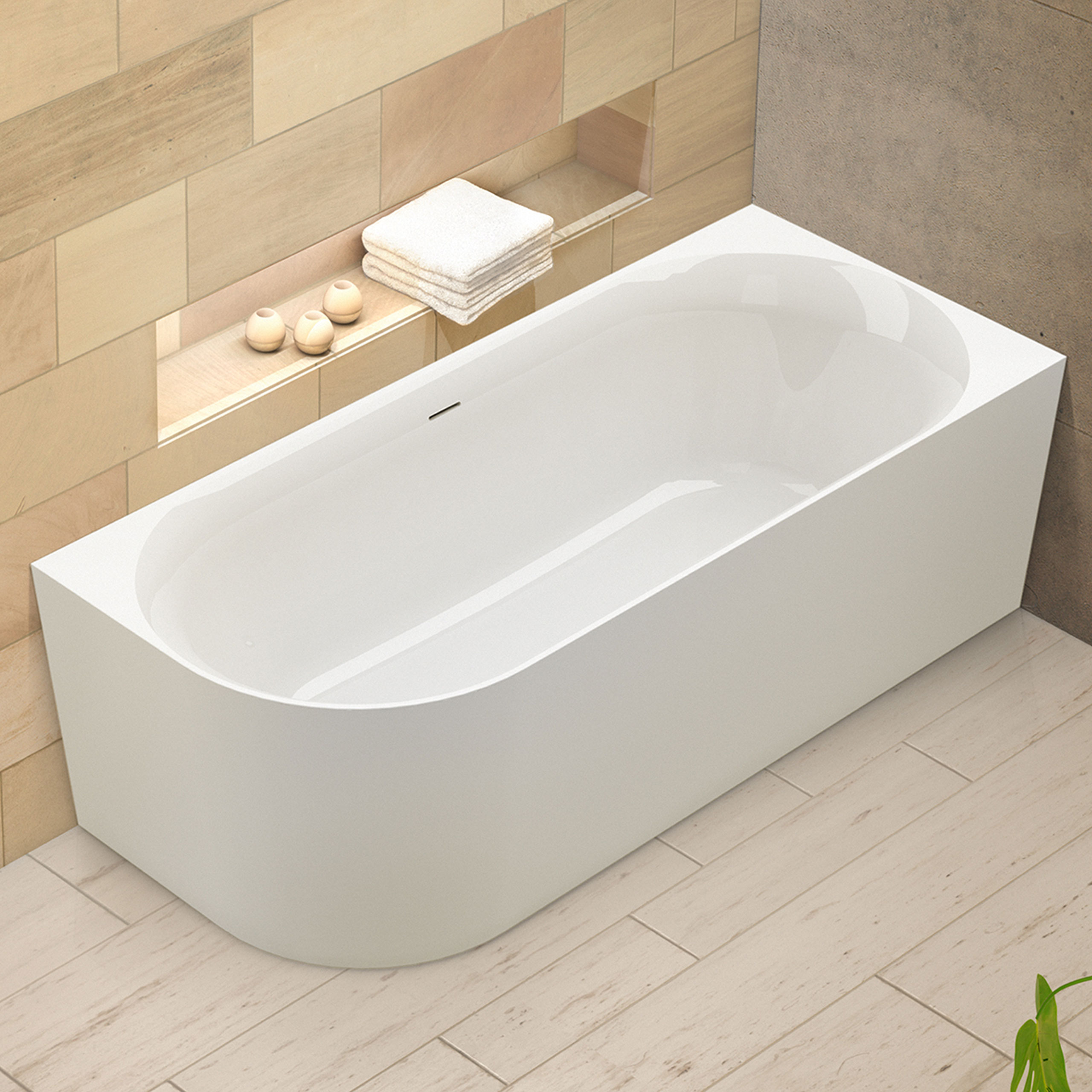 Ottofond Badewanne Mince Corner links 180 x 80 cm