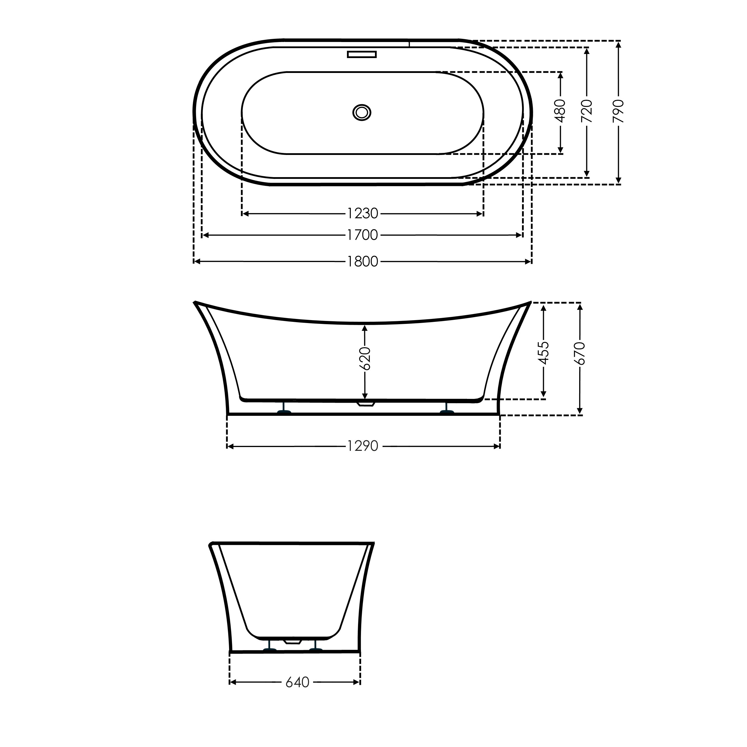 Freistehende Badewanne 180 x 79 cm solange Vorrat reicht 