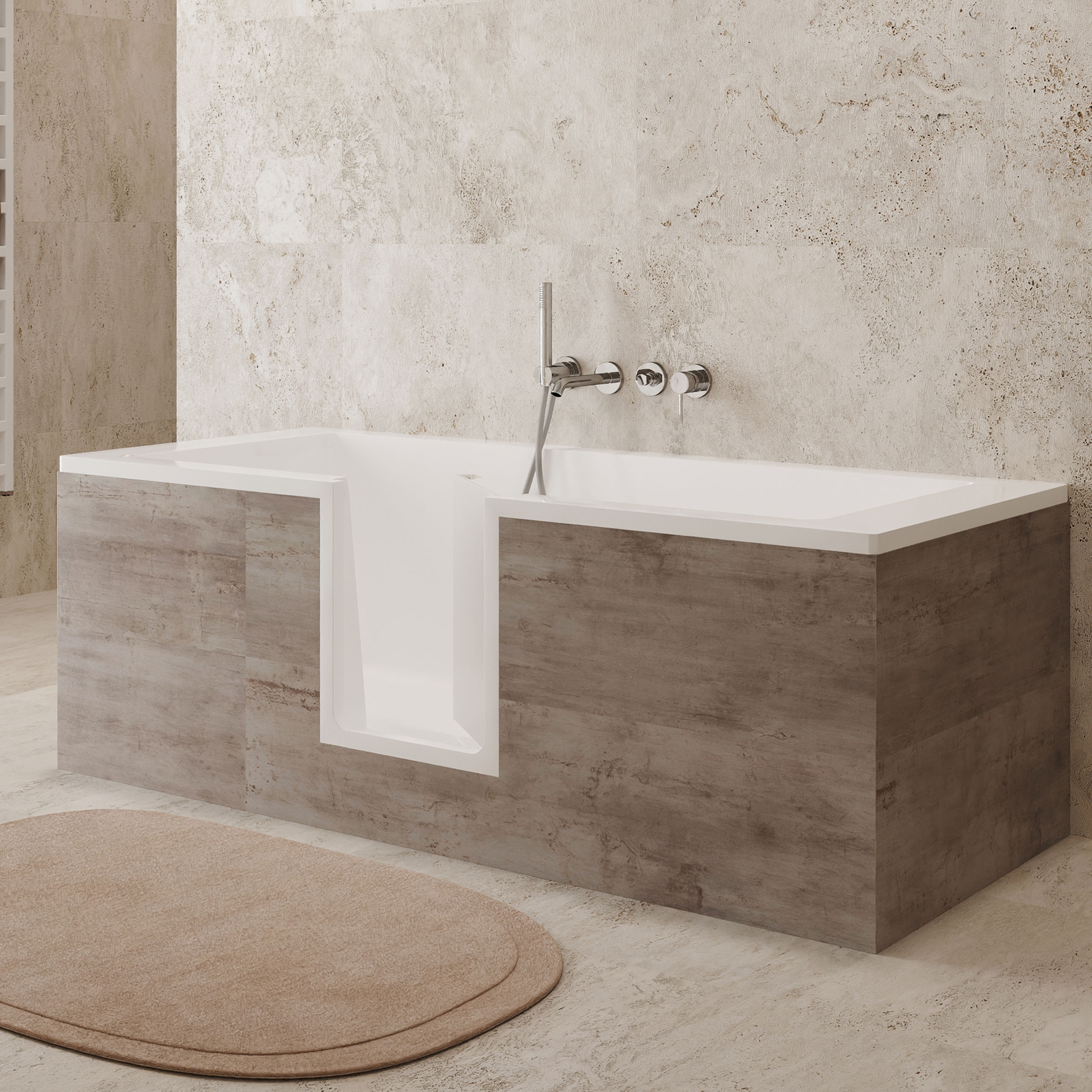 Badewanne mit Tür Easy Inside mitte zum Verfliesen