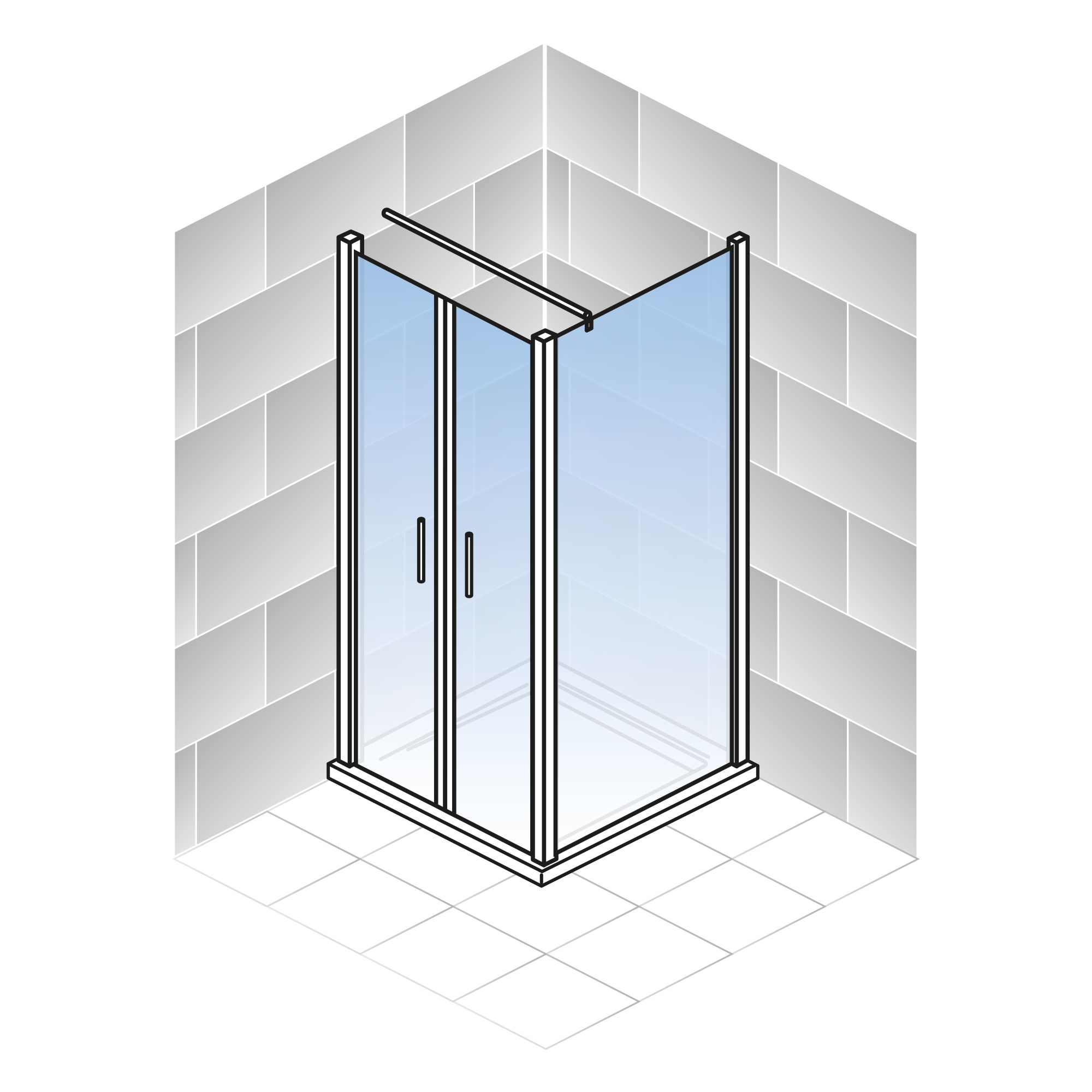 Schulte Alexa Style 2.0 Pendeltür mit Seitenwand