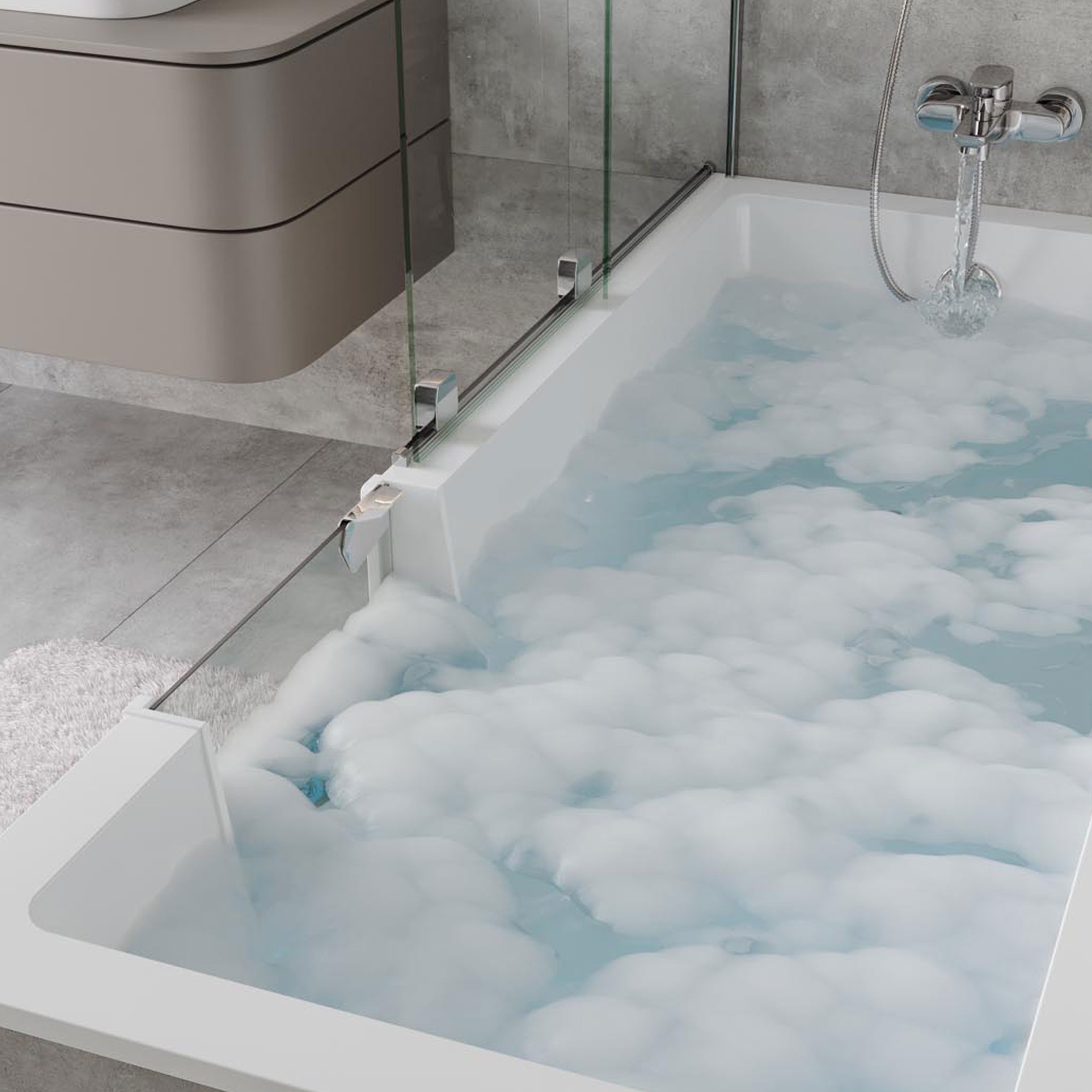 Badewanne mit Tür Easy Inside mit Tür rechts zum Verfliesen 