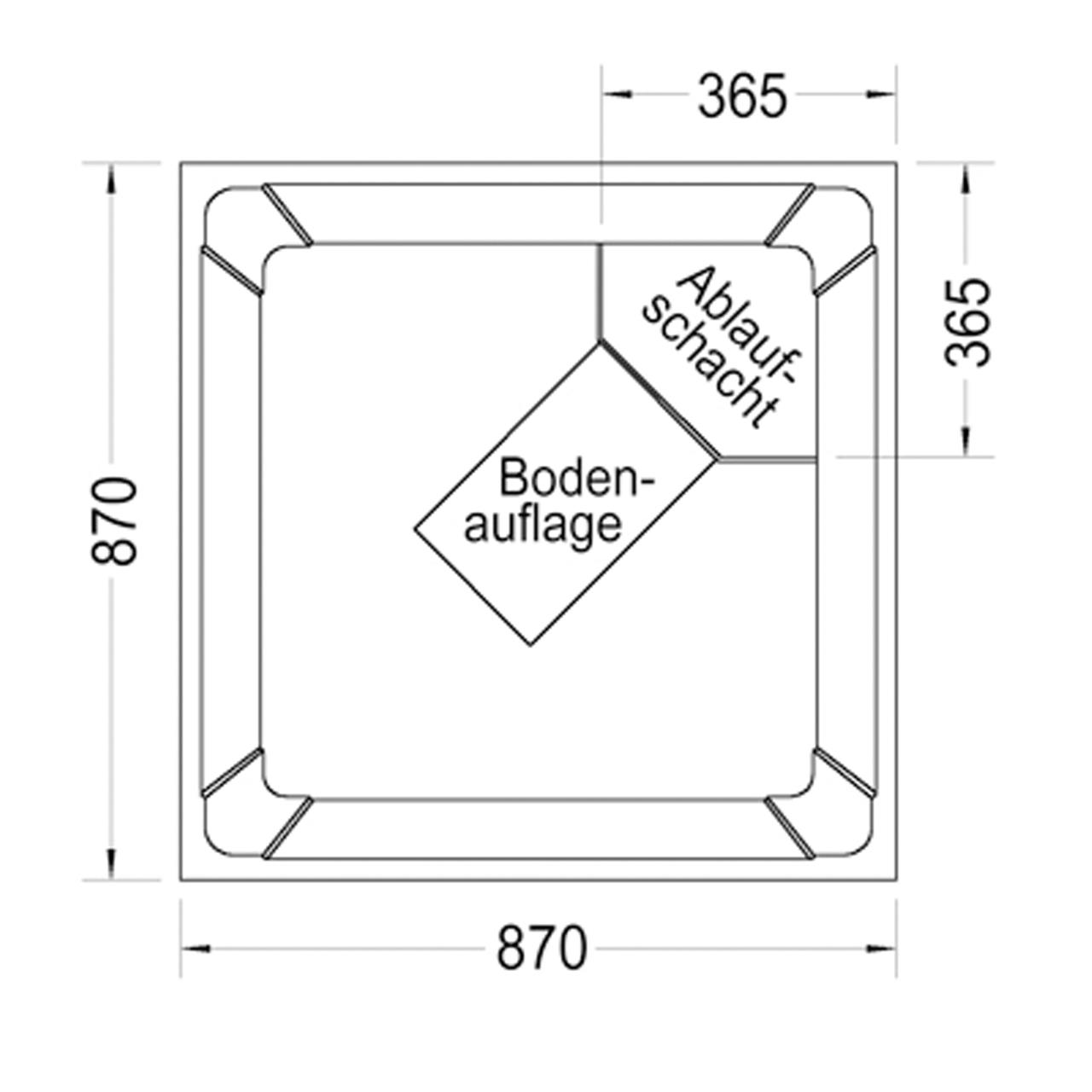 Badfaszination Exclusive Wannenträger zu Duschwanne Cross Lake 90 x 90