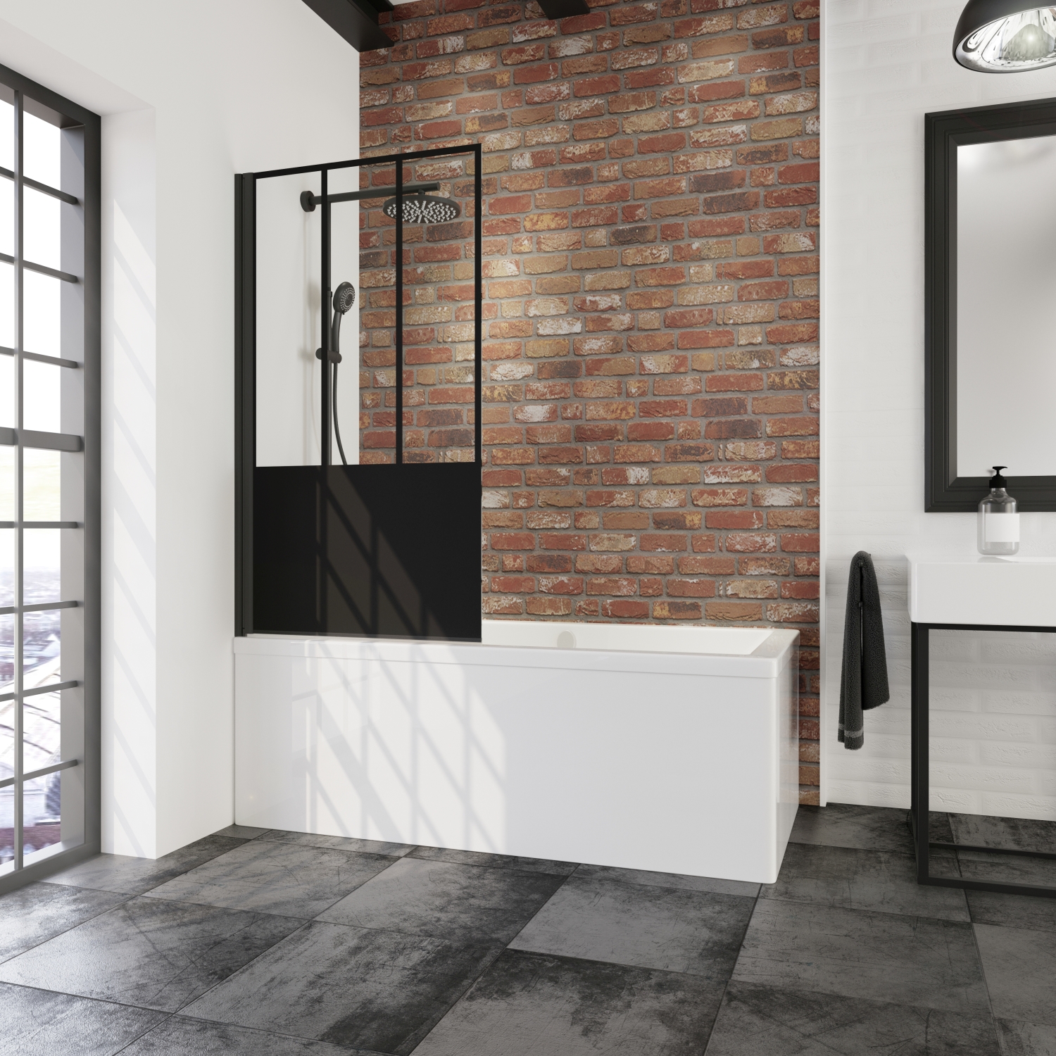 Schulte Badewannenaufsatz 1-teilig mit Dekor „Atelier 5“