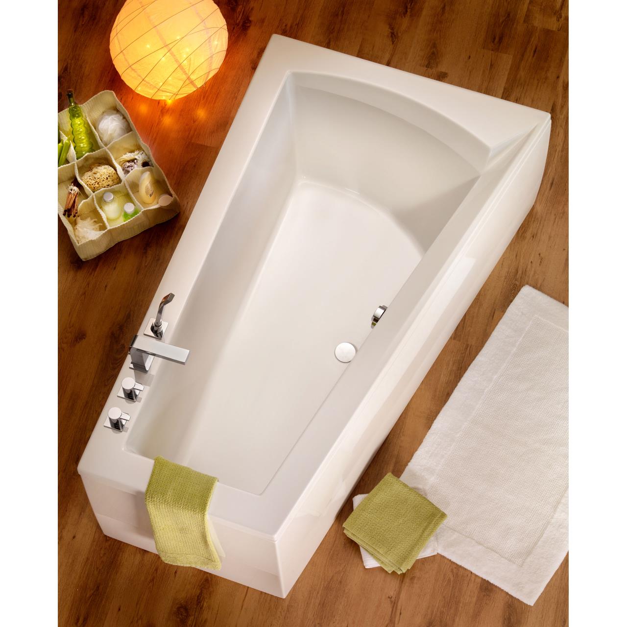 Ottofond Raumsparbadewanne Galia I rechts mit Whirlpoolsystem