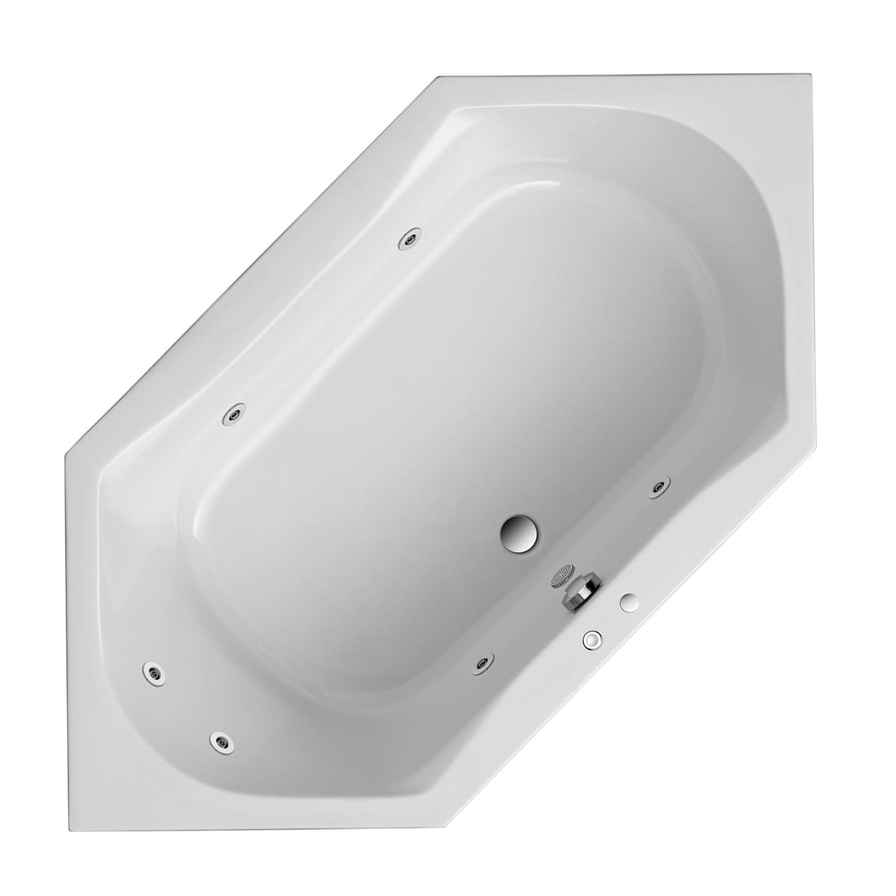 Ottofond Sechseck Badewanne Corsica mit Whirlpoolsystem VIsion