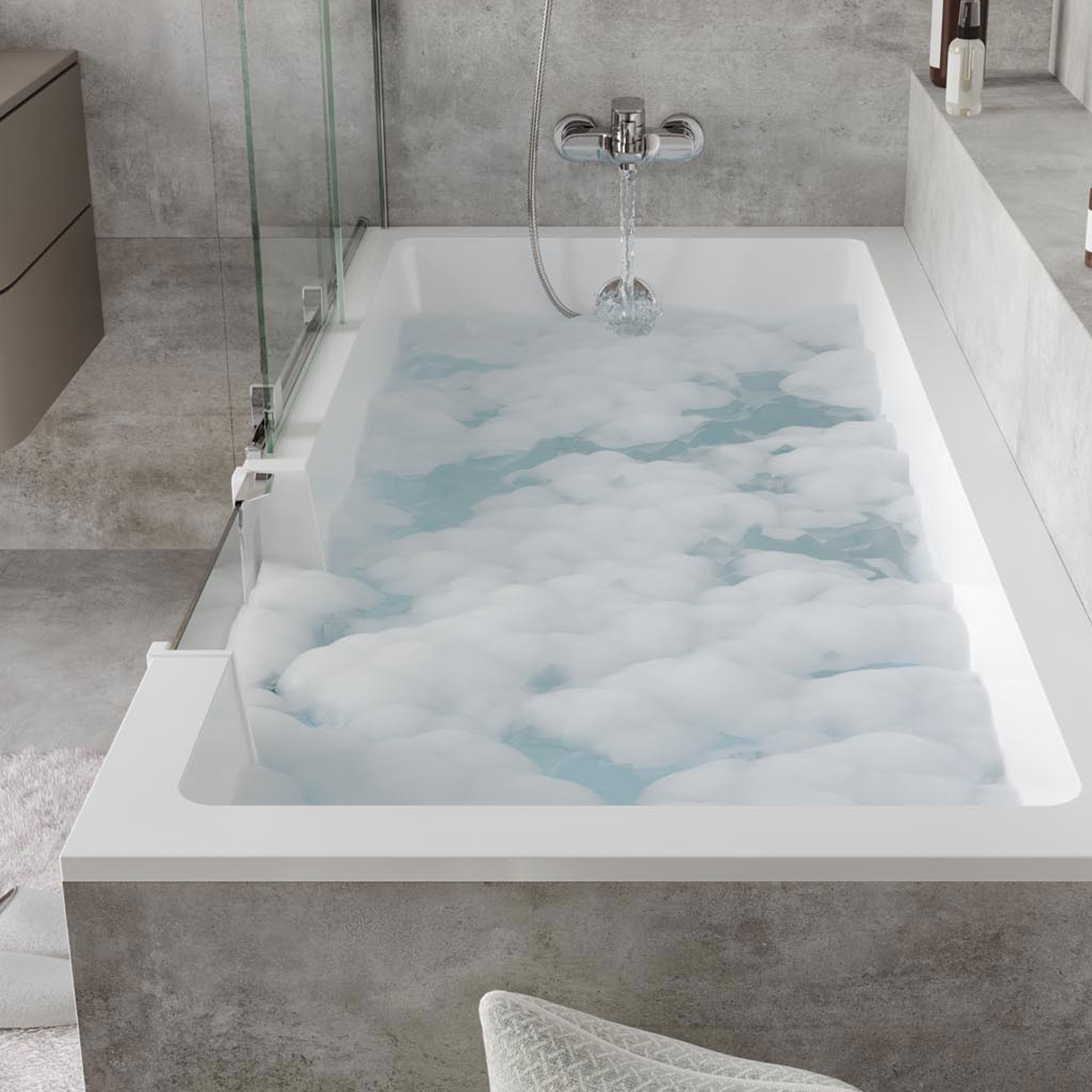 Badewanne mit Tür Easy Inside mit Tür rechts zum Verfliesen 