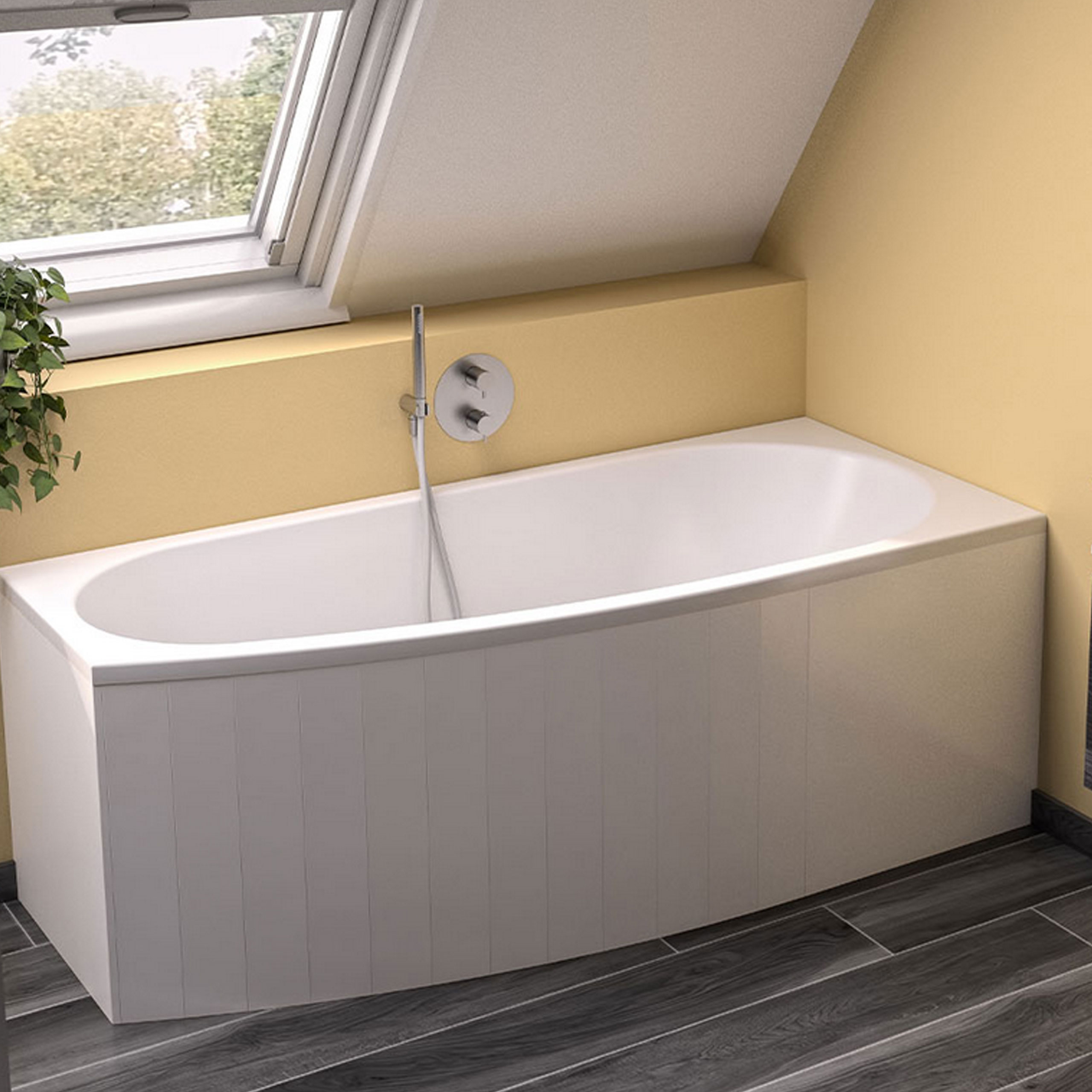 Badfaszination Exclusive Raumsparbadewanne Falkenberg links
