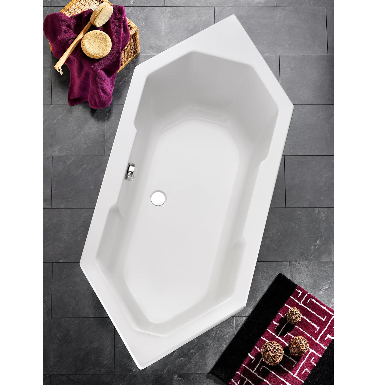 Ottofond Sechseckbadewanne Sierra mit Whirlpoolsystem