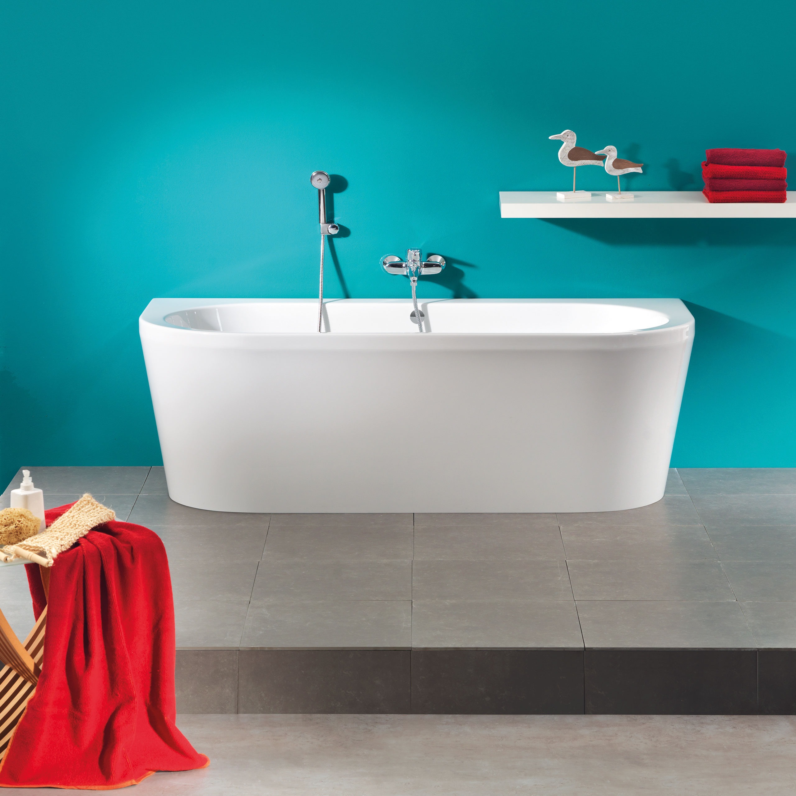 Ottofond freistehende Badewanne Modena mit Whirlpoolsystem