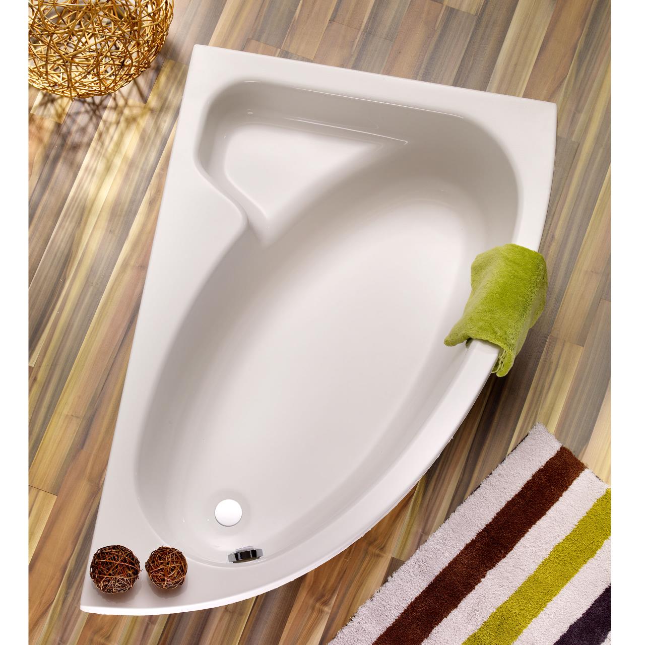Ottofond Raumsparbadewanne Salinas rechts mit Whirlpoolsystem