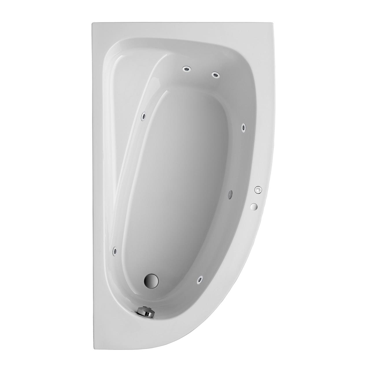 Ottofond Raumspar Badewanne Marina rechts mit Whirlpoolsystem VIsion