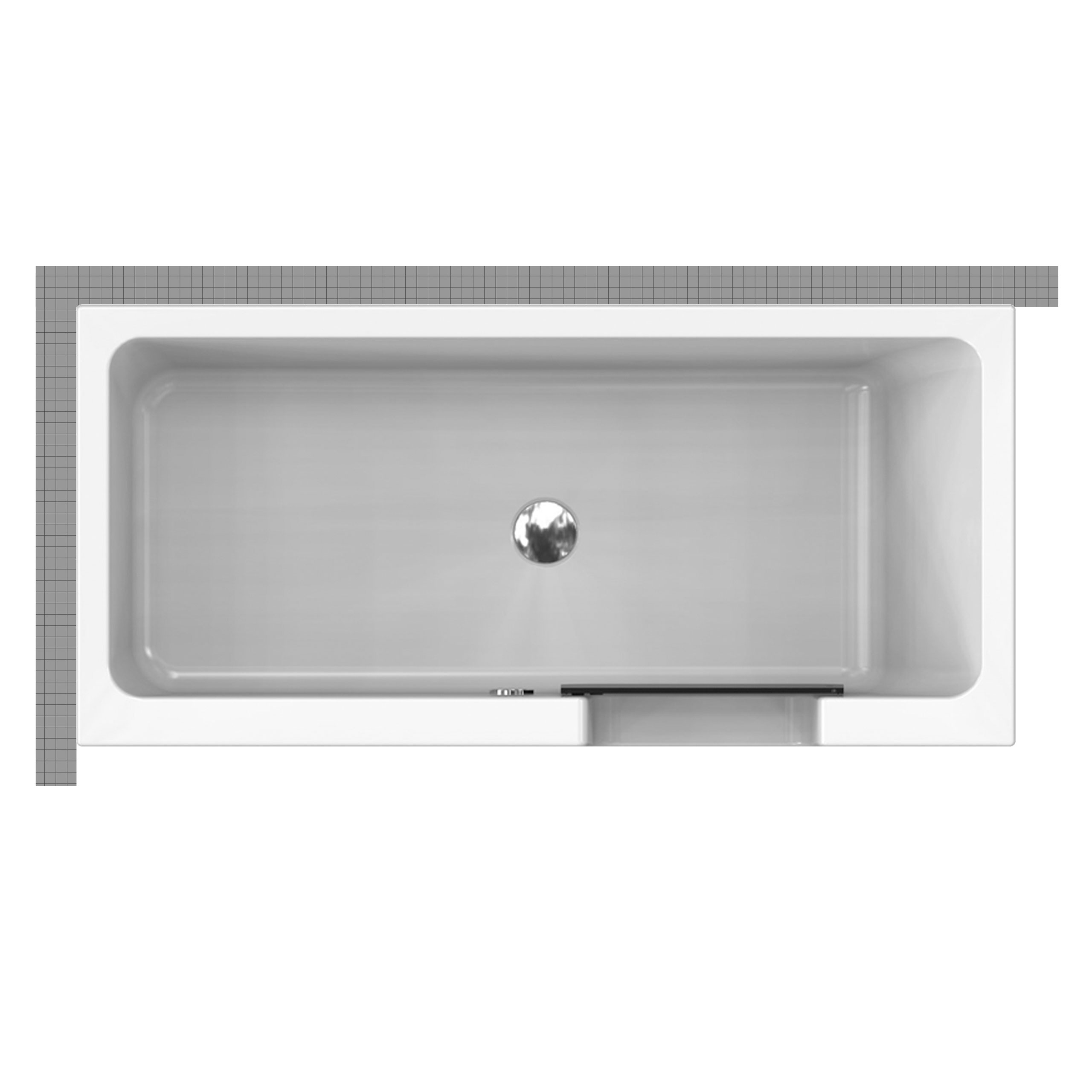 Badewanne mit Tür Loft Easy mit Sitz Schürze rechts